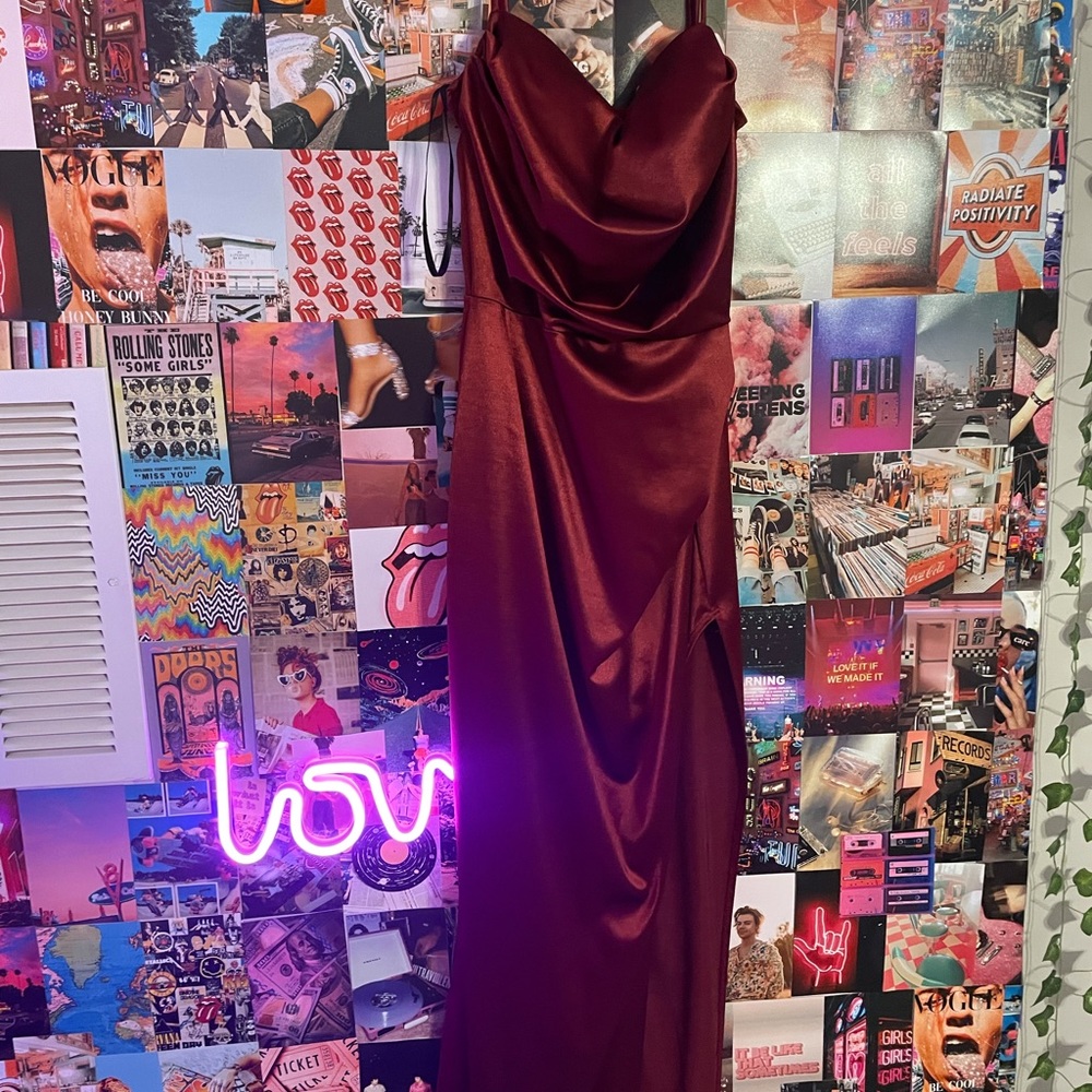 Lola High Slit Satin Dress from Windsor